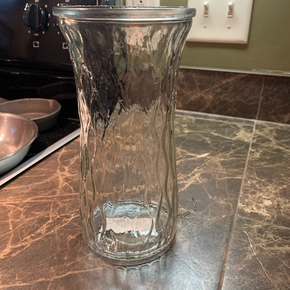 Textured Clear Glass Vase